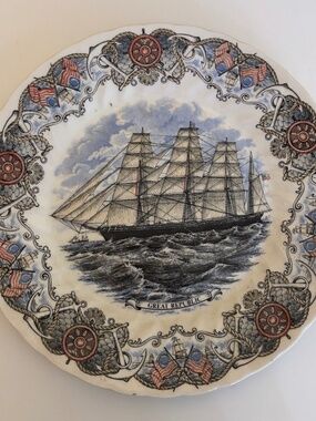 Churchill Vintage Collectible Currier & Ives Tall Ships 10" Plate Great Republic